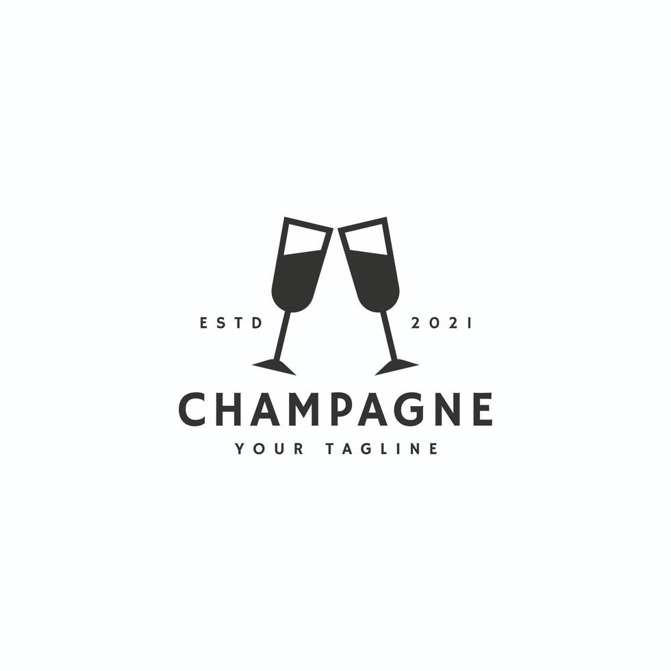 champagne logo icône signe symbole design vecteur