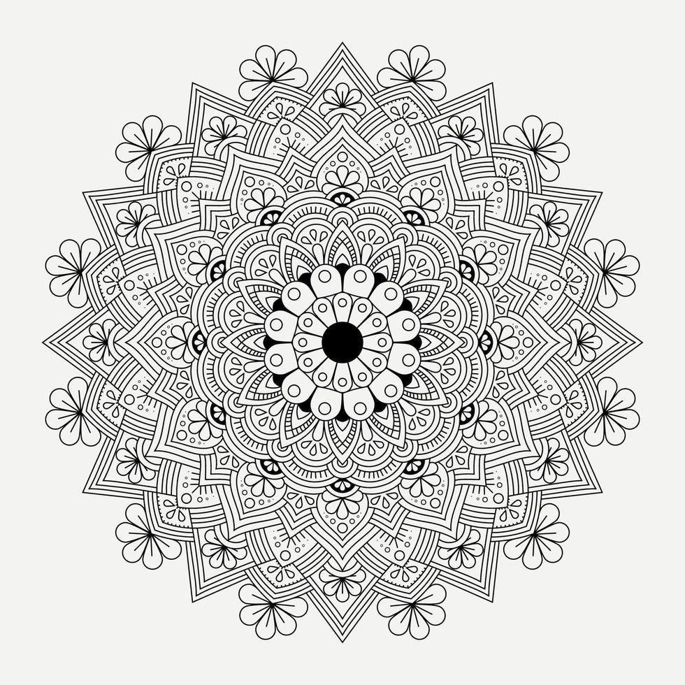 fond de mandala noir et blanc vecteur