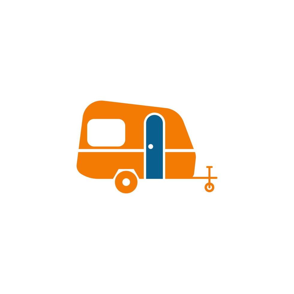 vecteur de conception de logo icône mobile caravane simple