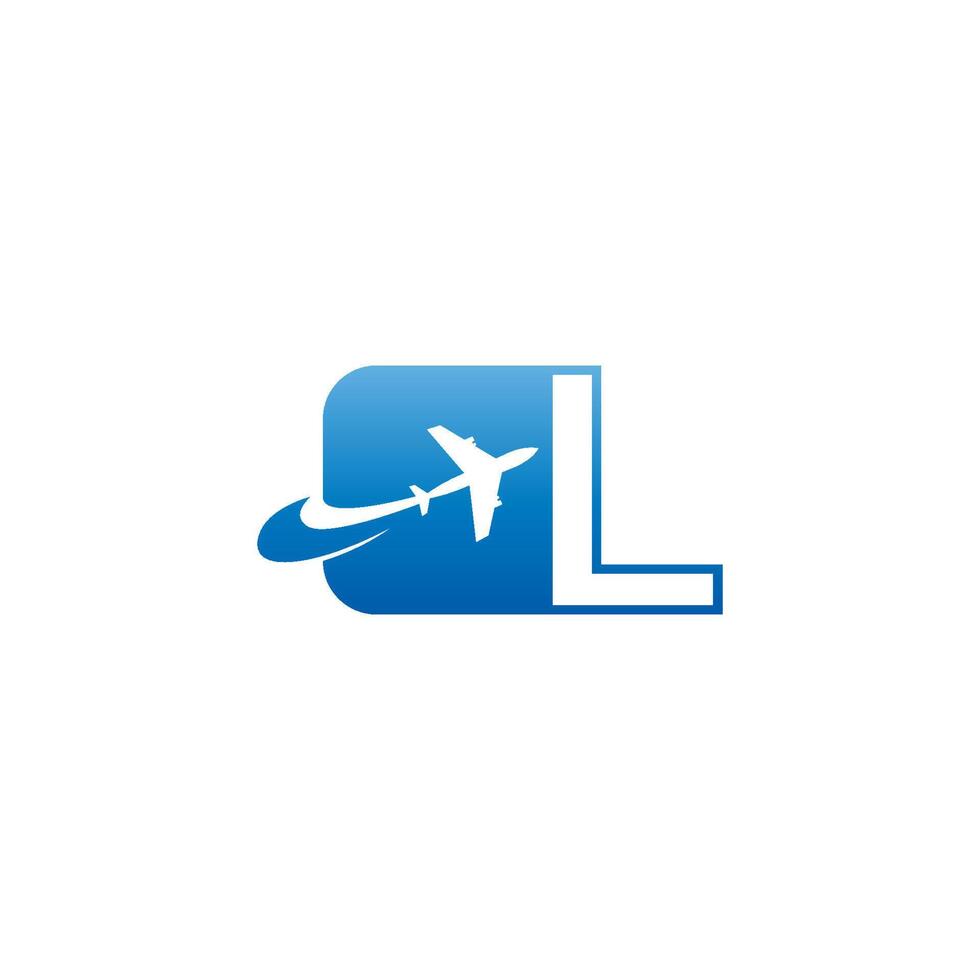 lettre l avec vecteur de conception d'icône de logo d'avion