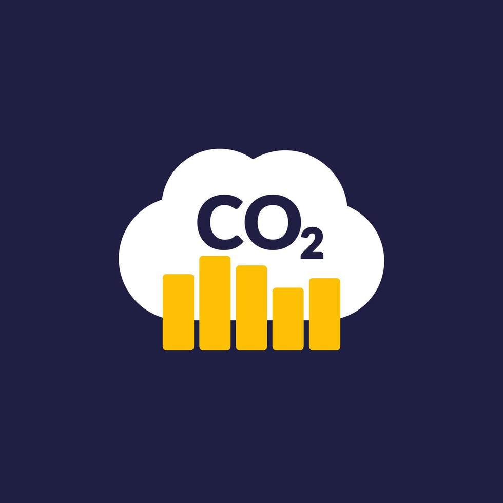 icône de vecteur de niveaux d'émissions de carbone pour le web