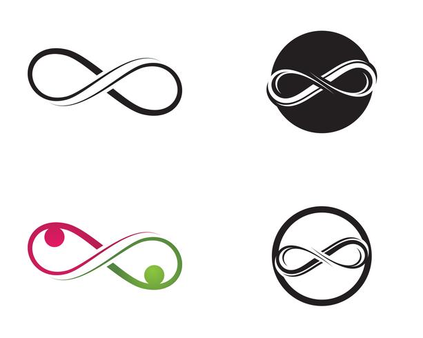 logo infini et jeu de symboles vecteur