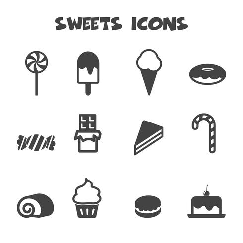 symbole d&#39;icônes de bonbons vecteur