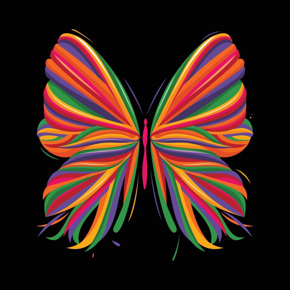 illustration de papillon dans un style coloré vecteur