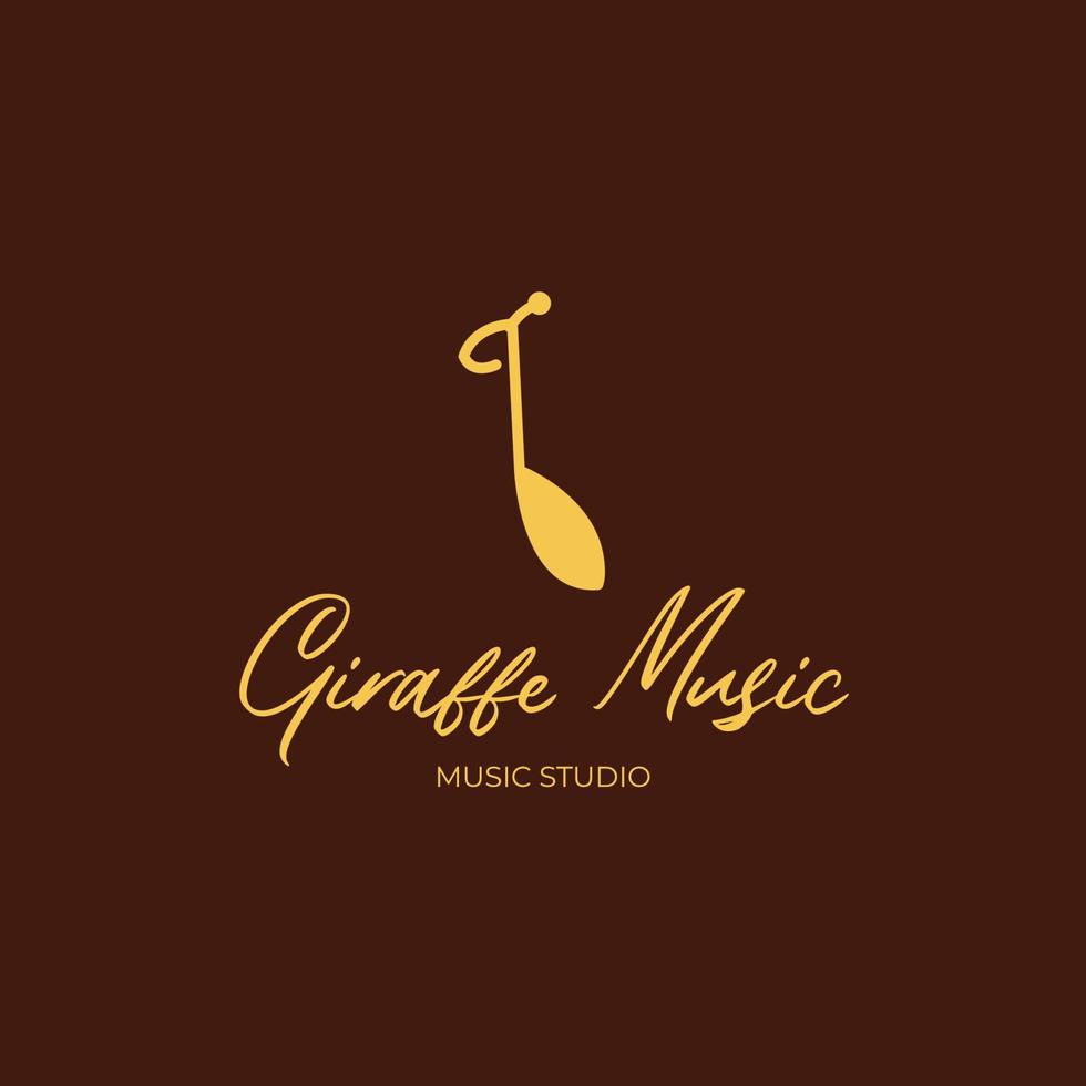 inspiration de conception de logo de musique de girafe. modèle de logo de note de musique moderne minimaliste. illustration vectorielle vecteur