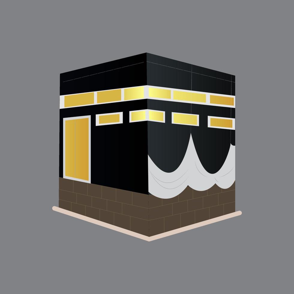 kaaba pour le hajj à al-haram, kaaba ou mokka plat moderne et élégant, adapté aux diagrammes, cartes, infographies, illustrations et autres actifs graphiques vecteur