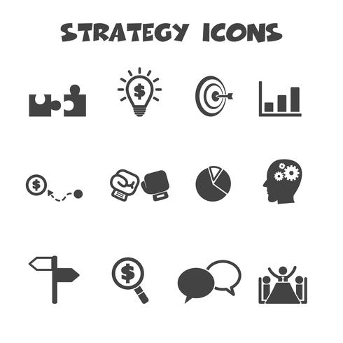 symbole d&#39;icônes de stratégie vecteur
