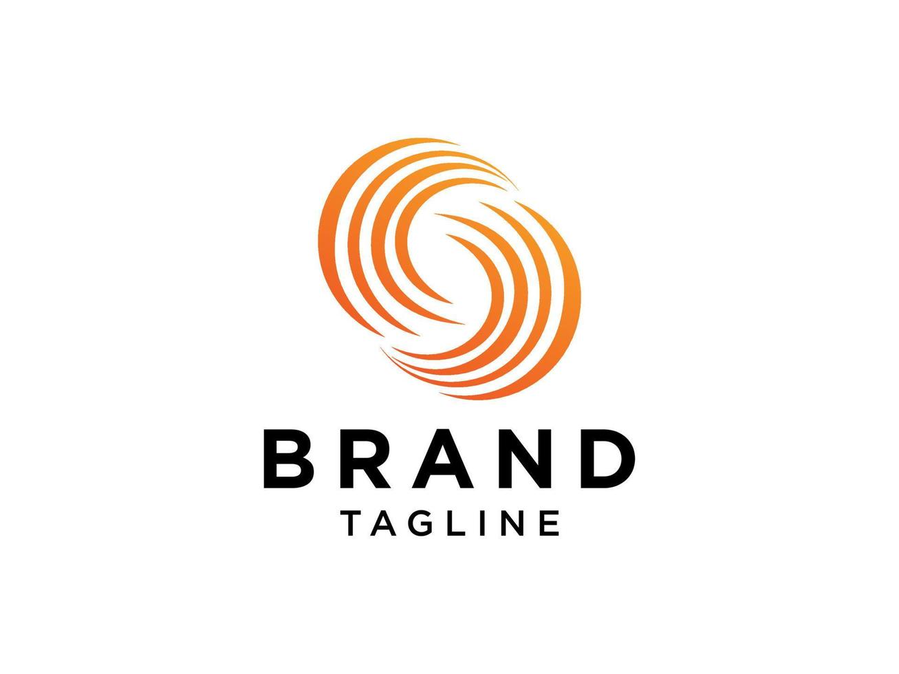 logo abstrait de la lettre initiale s. style infini d'onde circulaire orange isolé sur fond blanc. utilisable pour les logos d'entreprise et de marque. élément de modèle de conception de logo vectoriel plat.