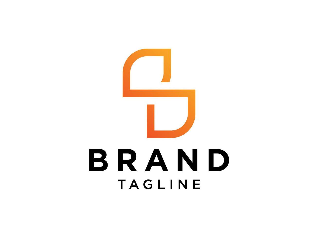 logo abstrait de la lettre initiale s. style infini d'onde circulaire orange isolé sur fond blanc. utilisable pour les logos d'entreprise et de marque. élément de modèle de conception de logo vectoriel plat.