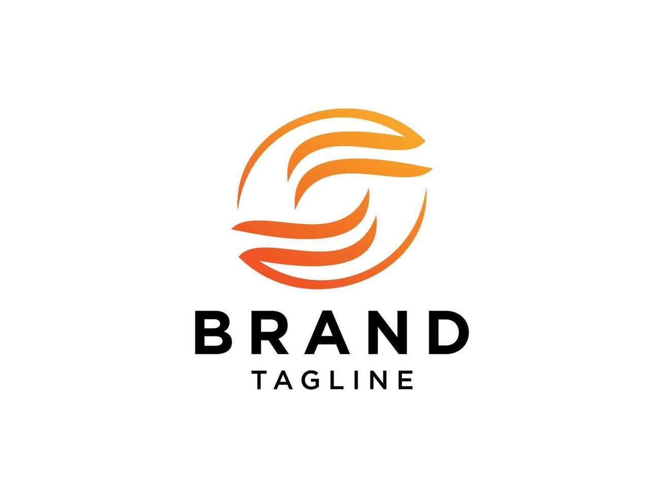 logo abstrait de la lettre initiale s. style infini d'onde circulaire orange isolé sur fond blanc. utilisable pour les logos d'entreprise et de marque. élément de modèle de conception de logo vectoriel plat.