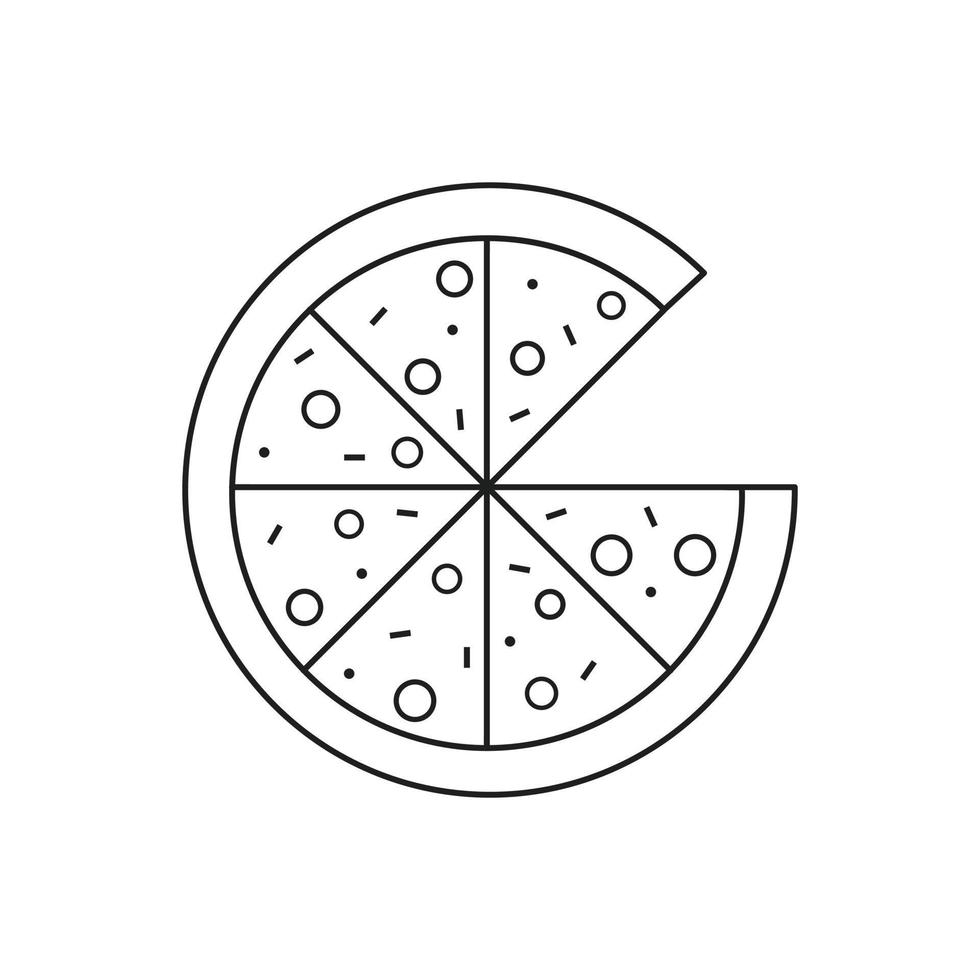 vecteur d'icône de pizza, illustration isolée sur fond blanc pour les graphiques et la conception Web.