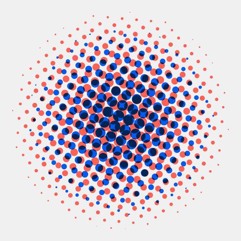 Fond de cercles de demi-teintes radiales abstraites radiales vecteur