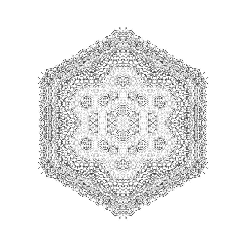 beau vecteur de mandala d'art en ligne