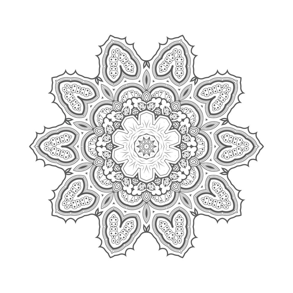 beau vecteur de mandala d'art en ligne