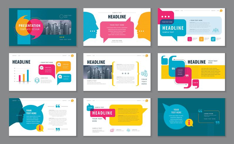 Modèles de présentation colorés, éléments d&#39;infographie Ensemble de conception de modèle vecteur