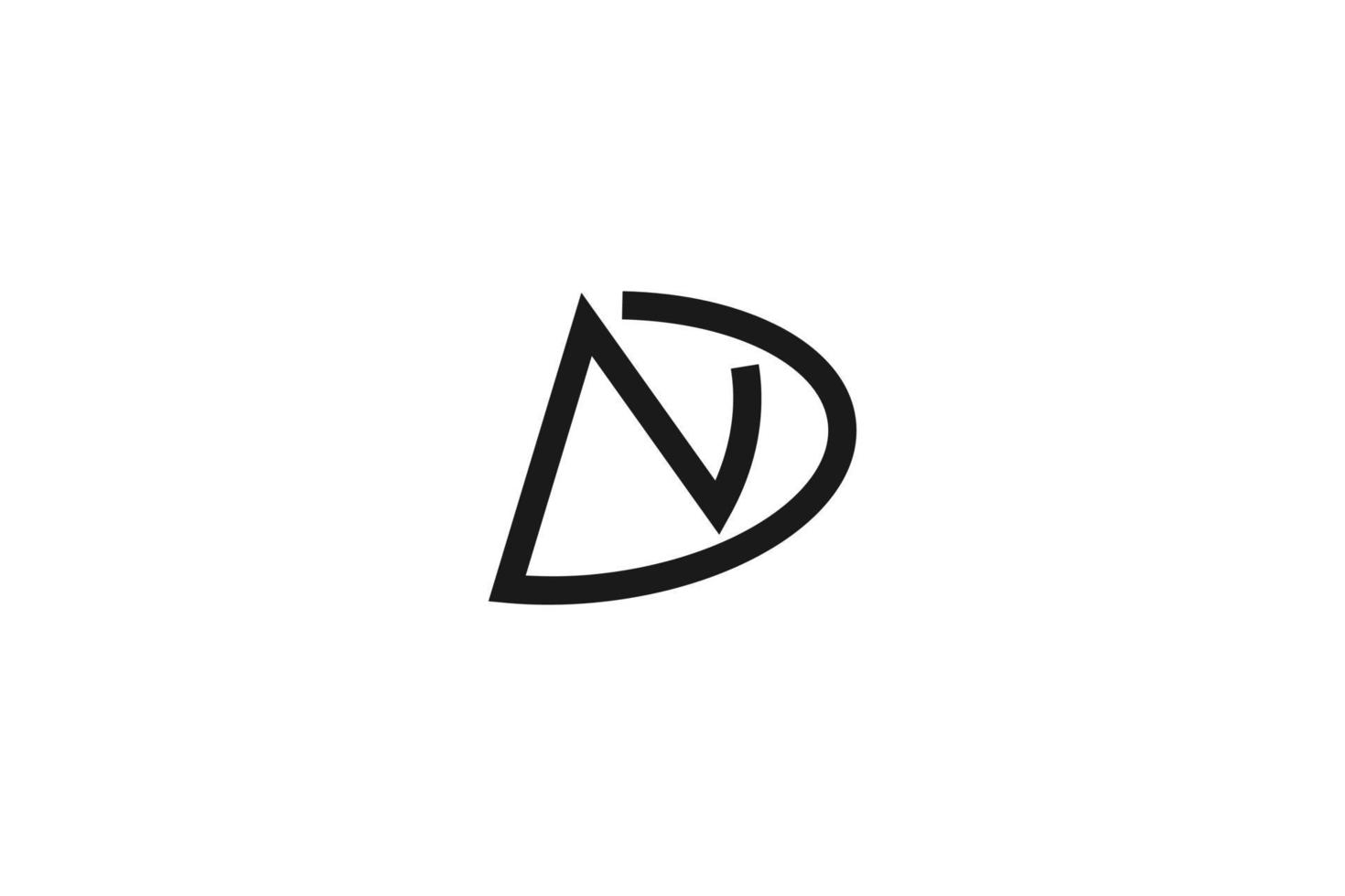 lettre minimale nd ou dn vecteur de conception de logo