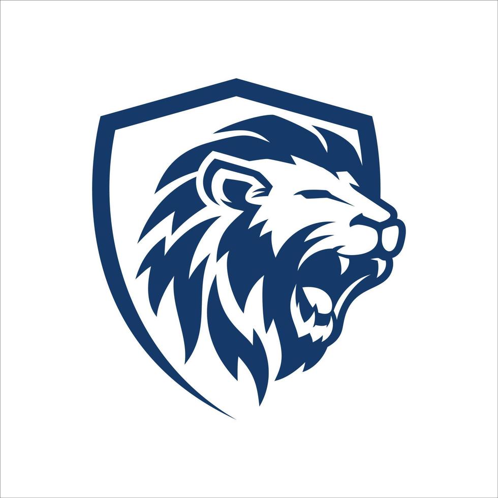 modèle de logo de lion rugissant vecteur