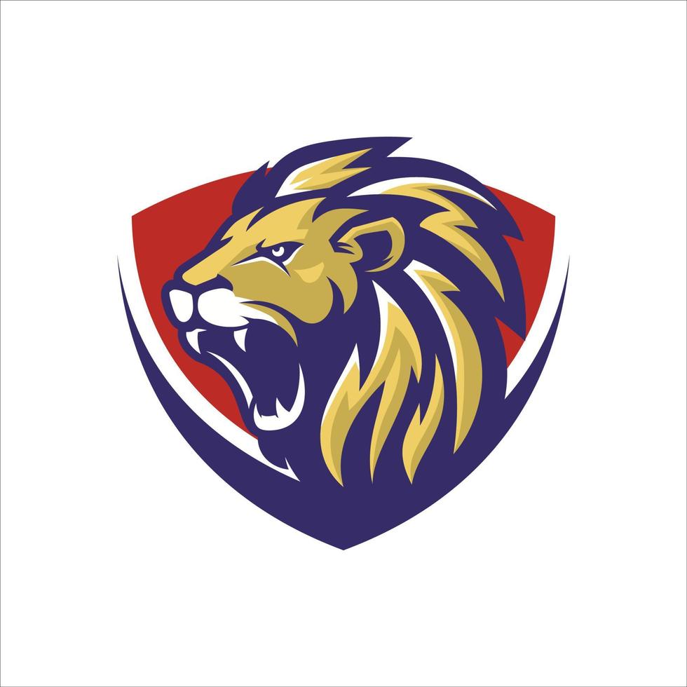 modèle vectoriel de conception de logo de lion rugissant