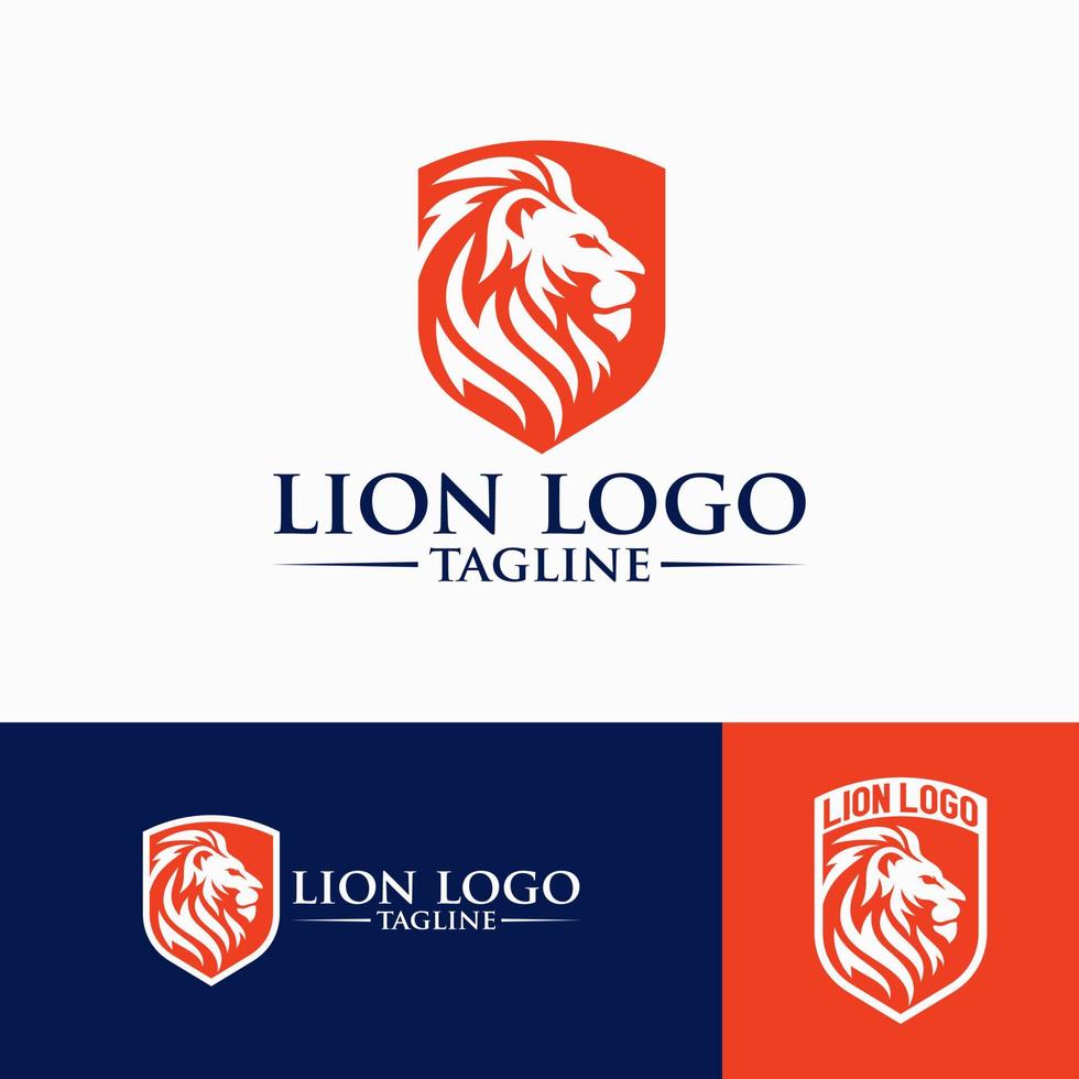 tête de lion modèle de conception de logo illustration vectorielle vecteur