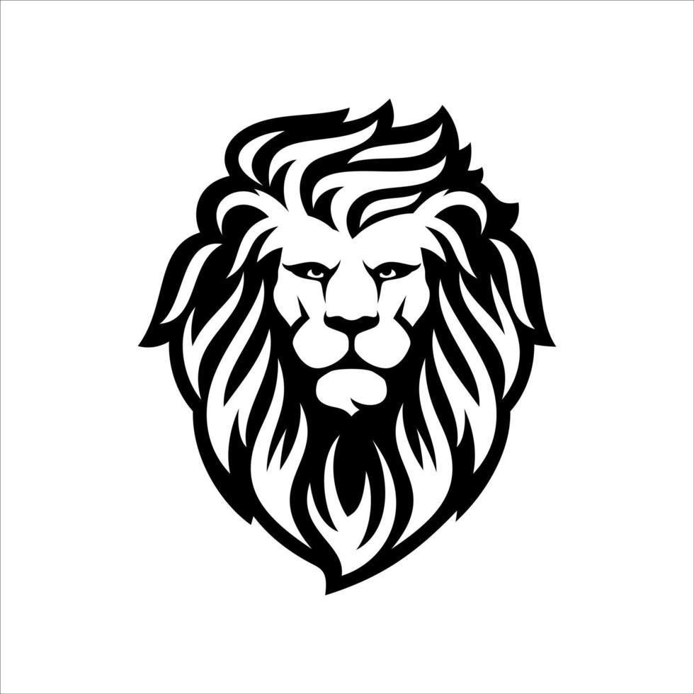 modèle de conception de logo tête de lion vecteur