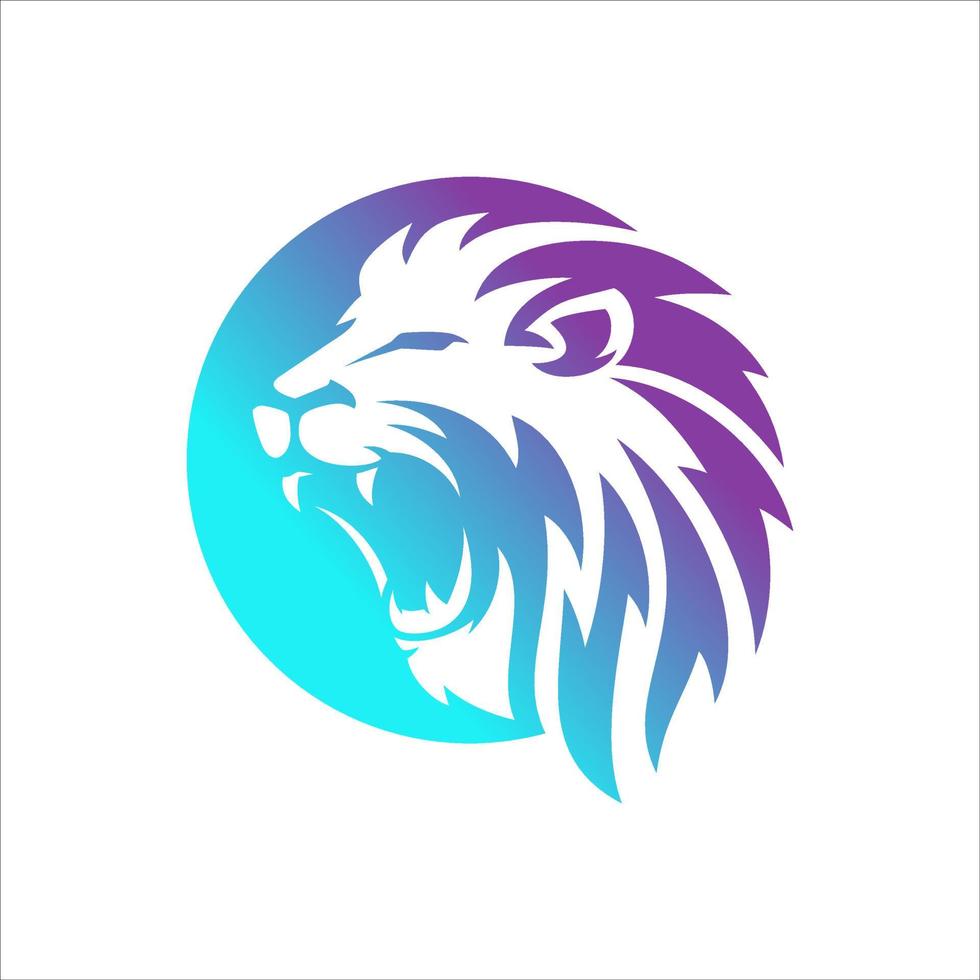 modèle de logo de lion rugissant vecteur