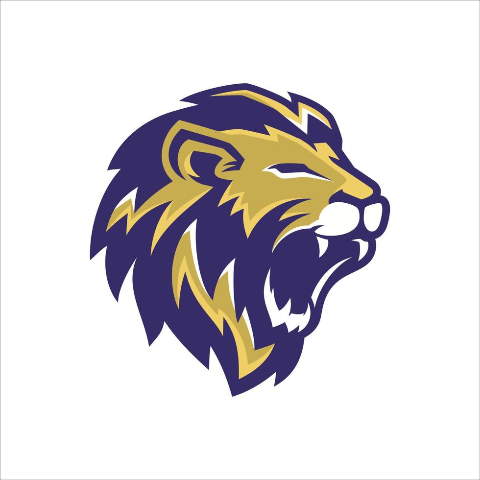 modèle vectoriel de conception de logo de lion rugissant