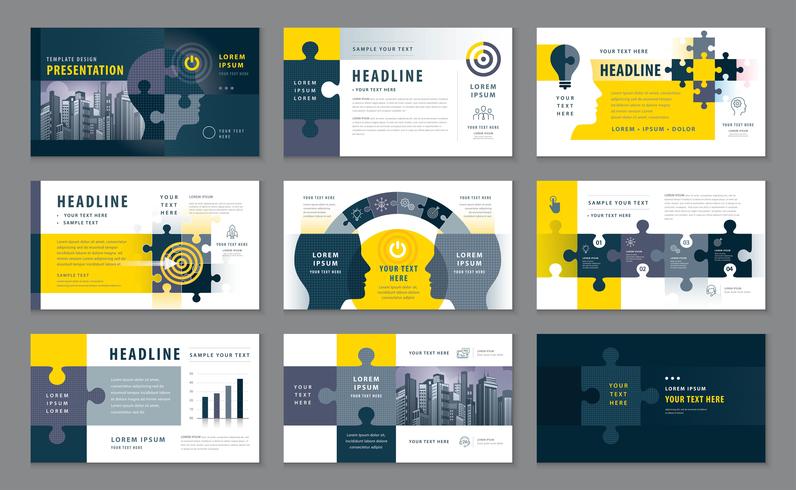 Modèles de présentation abstraite, éléments d&#39;infographie Ensemble de conception de modèle vecteur