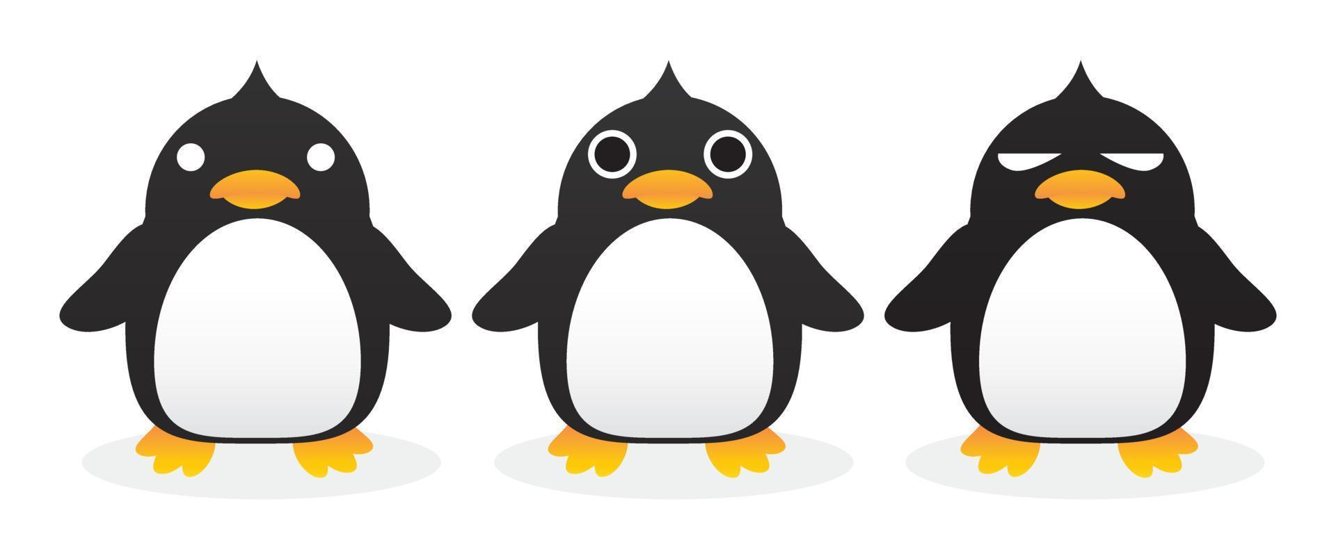 dessin animé mignon de gang de pingouins vecteur