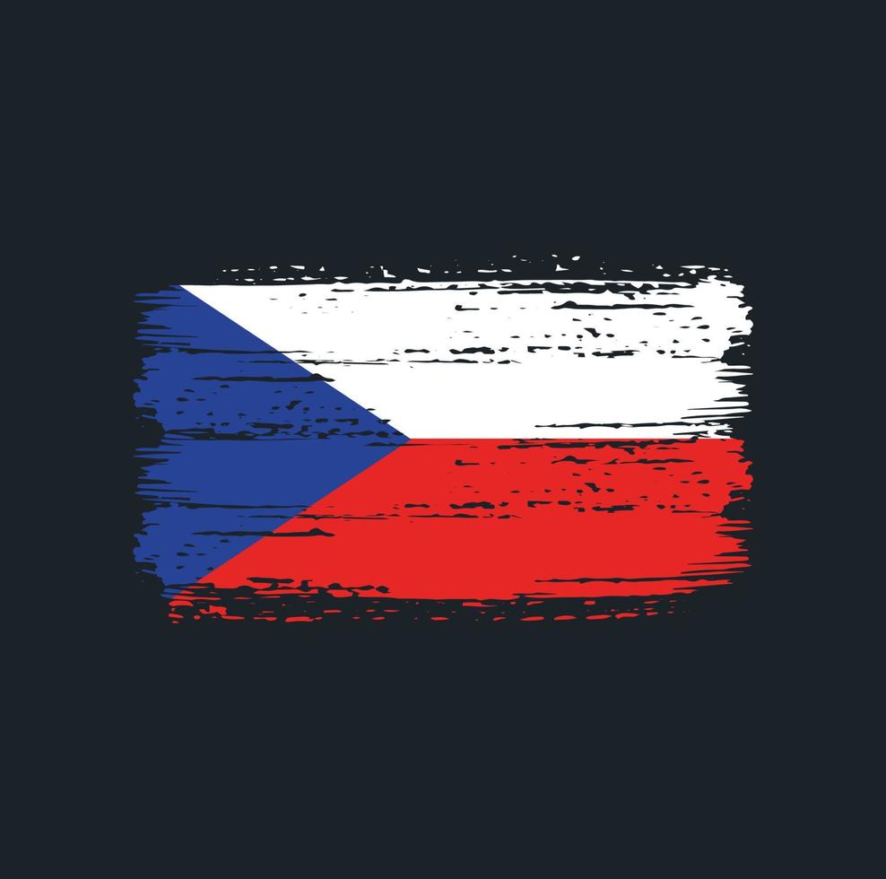 coups de pinceau du drapeau de la république tchèque. drapeau national vecteur