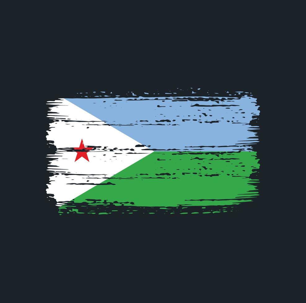 coups de pinceau du drapeau de djibouti. drapeau national vecteur