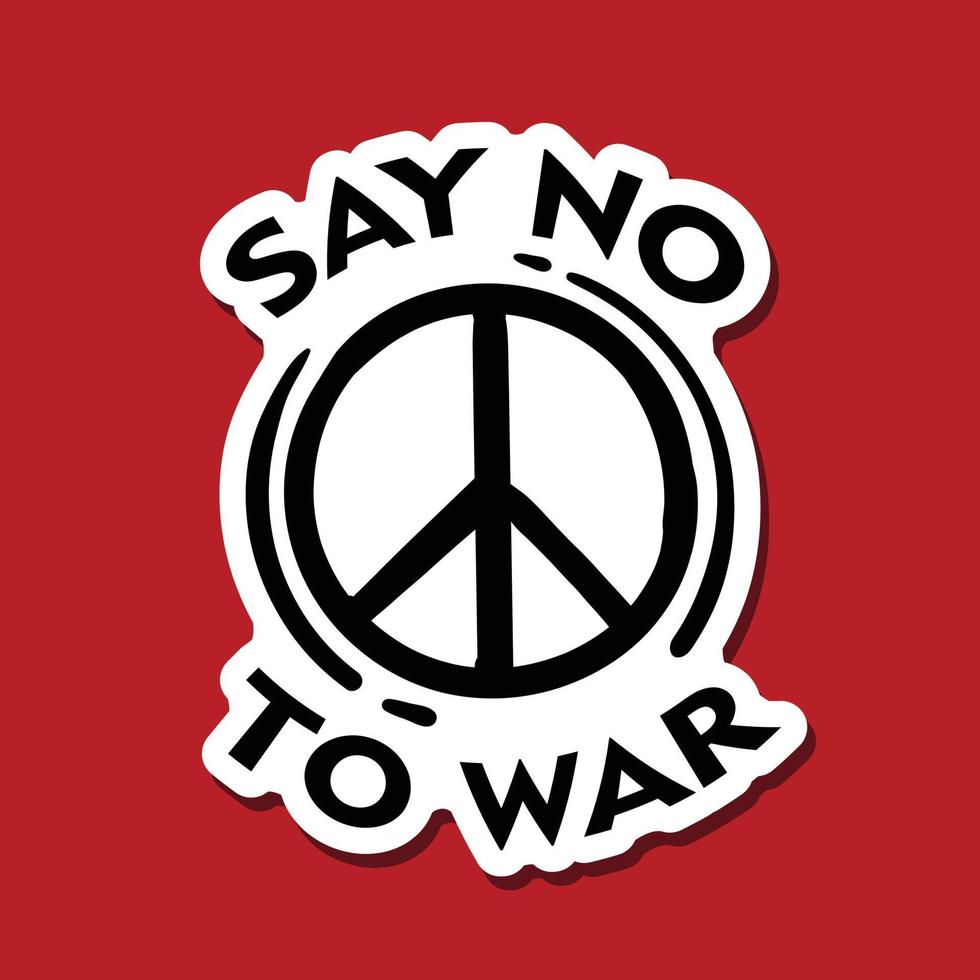 dites non à la guerre et au symbole de paix doodle illustration pour les autocollants bannière impression etc vecteur