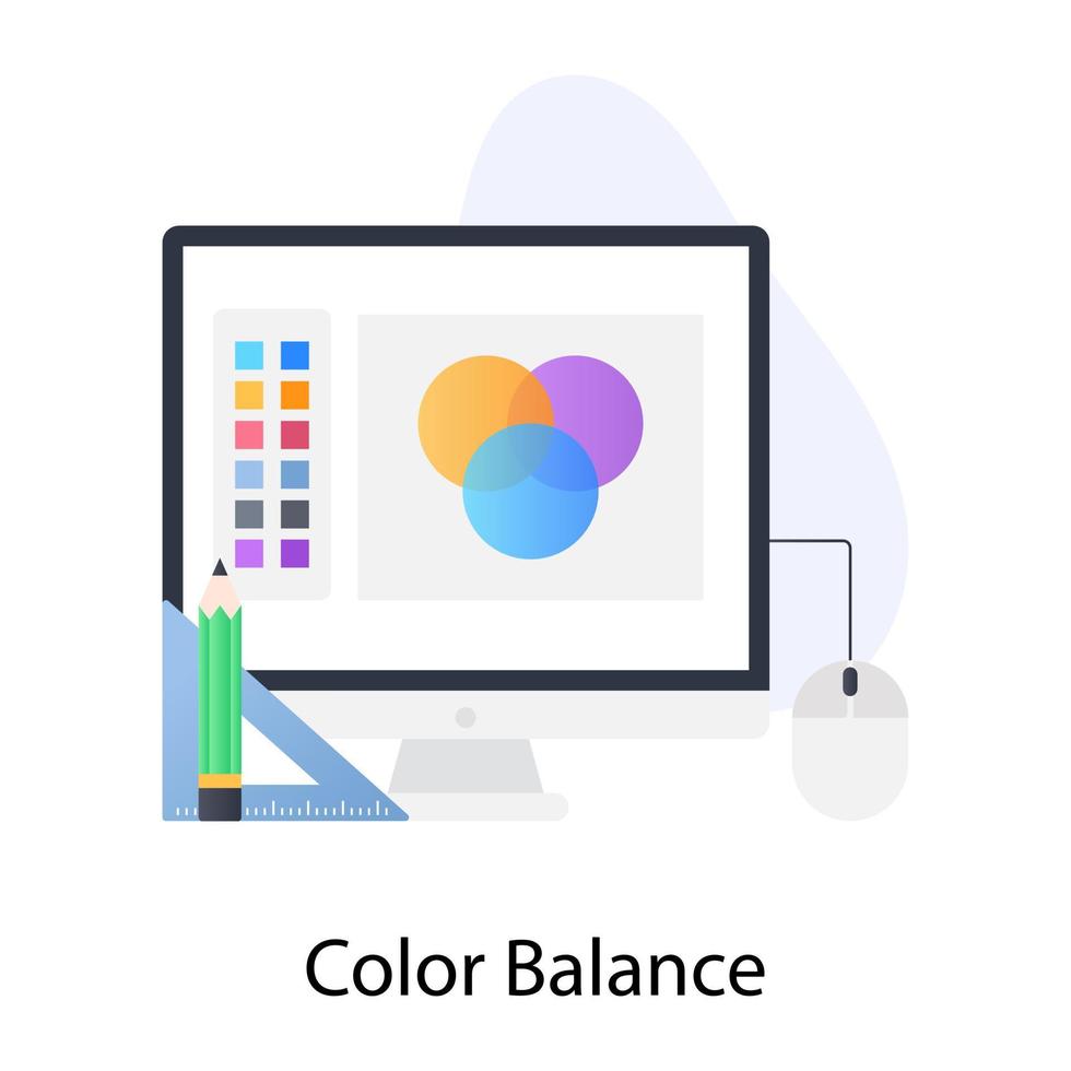 icône conceptuelle plate de la balance des couleurs vecteur