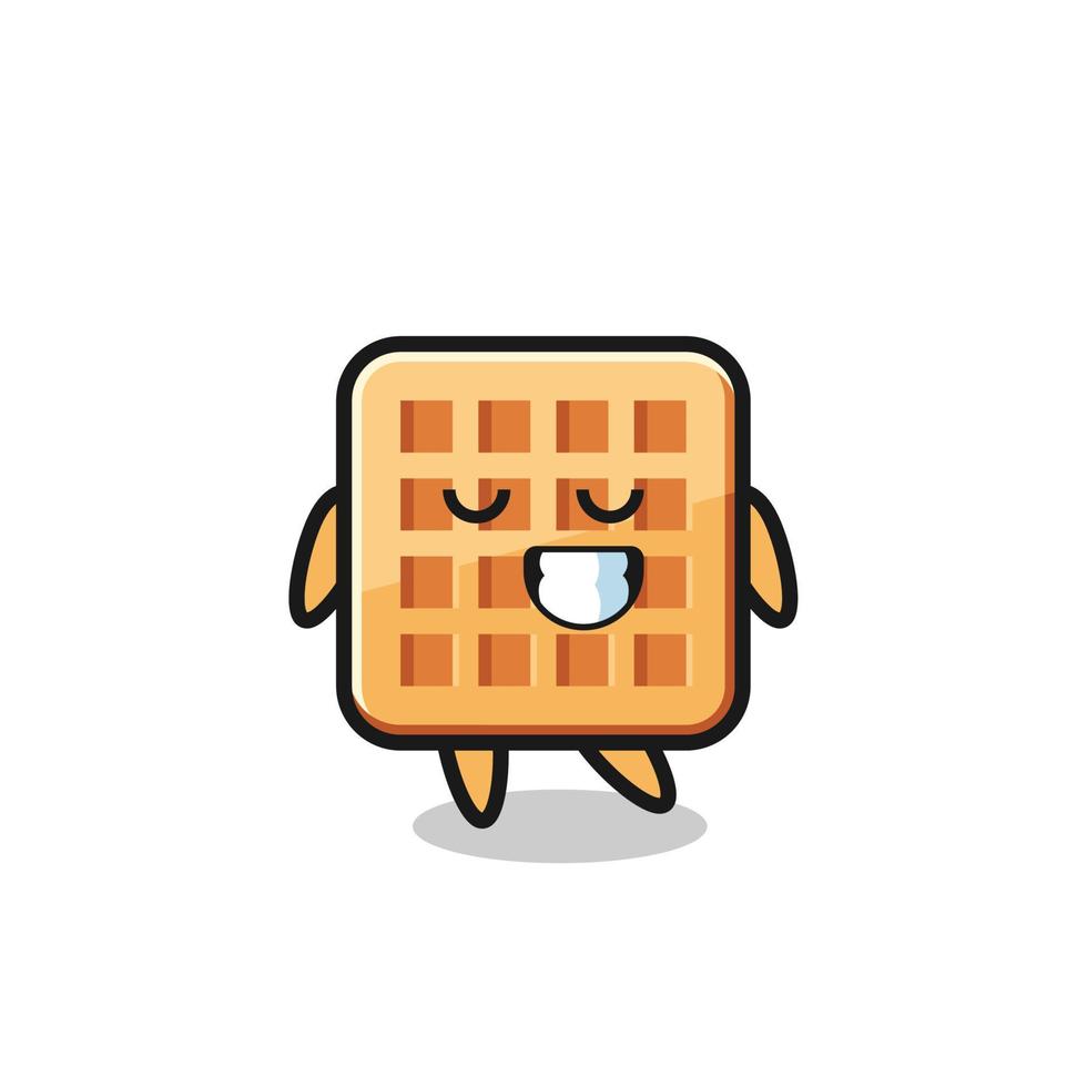 illustration de dessin animé de gaufre avec une expression timide vecteur