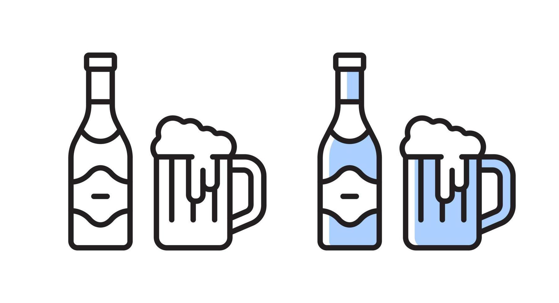 icône de la bière. symbole linéaire vectoriel simple.