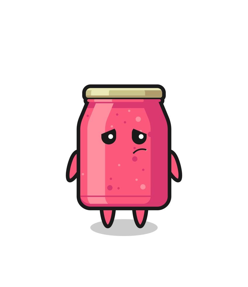 le geste paresseux du personnage de dessin animé de confiture de fraise vecteur