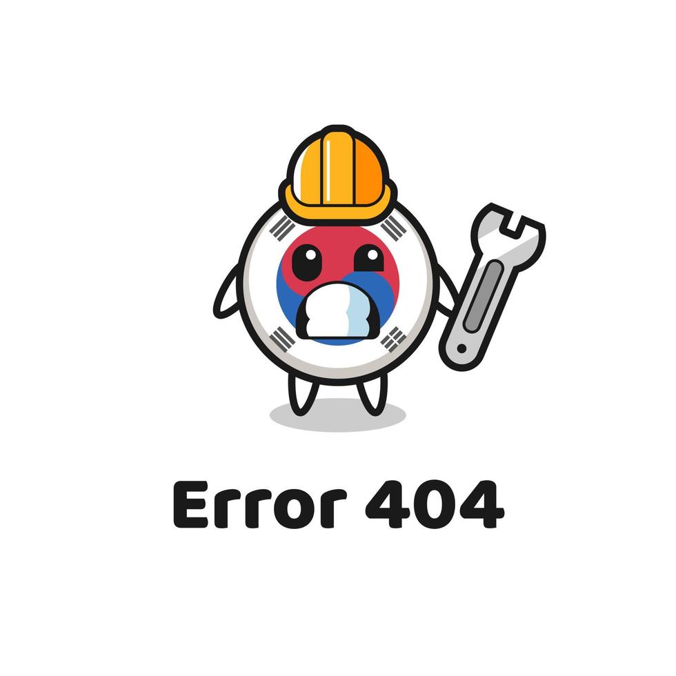 erreur 404 avec la jolie mascotte du drapeau sud-coréen vecteur