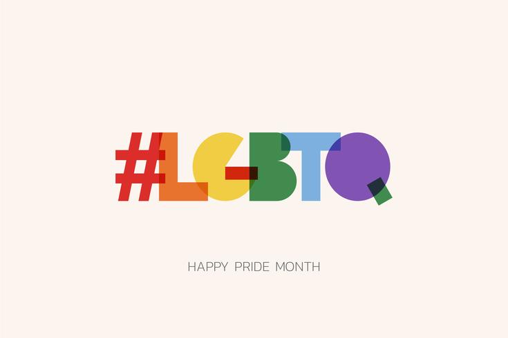 Illustration du mois de la fierté LGBT avec typographie vecteur