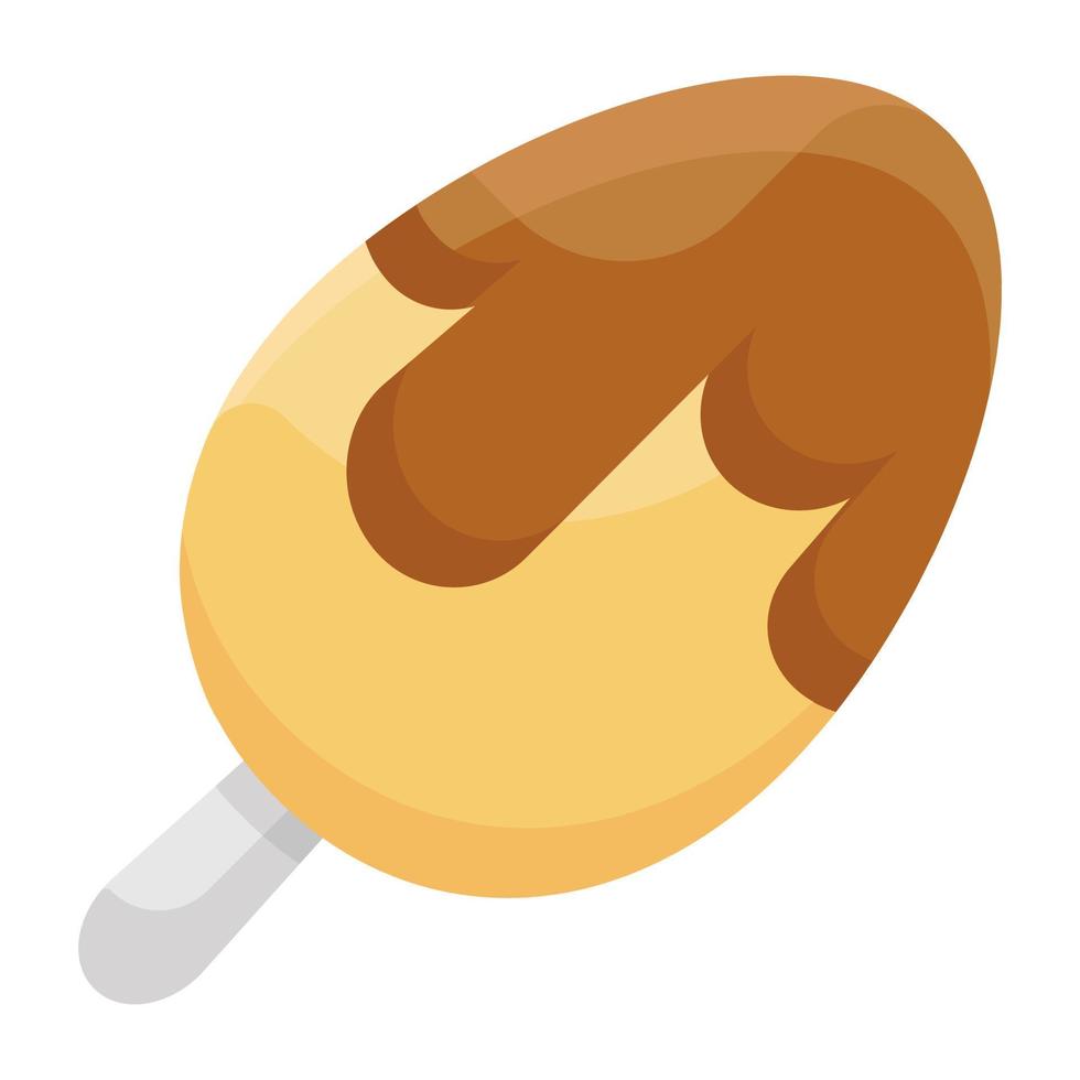 icône plate de popsicle enrobée de chocolat vecteur