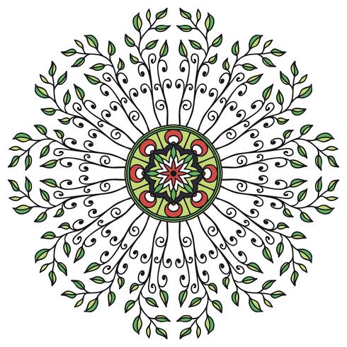 Ornement floral Mandala en style ethnique vecteur