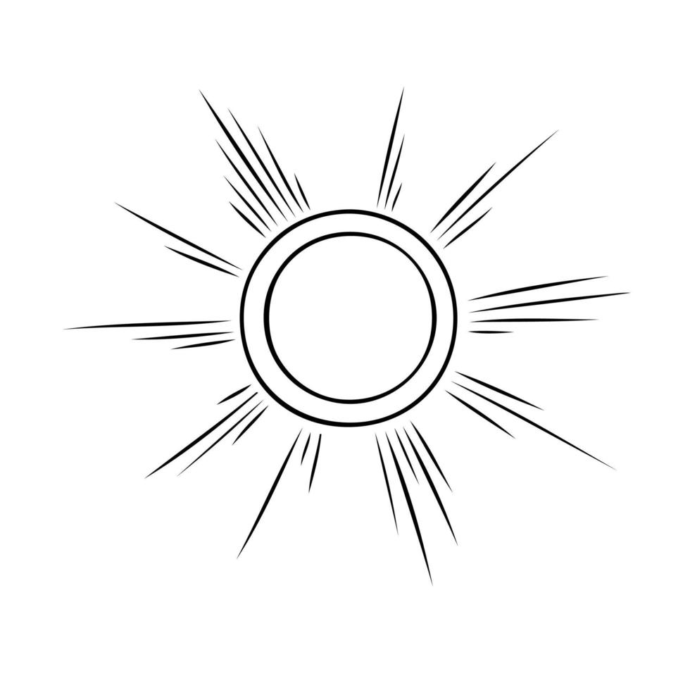 symboles ésotériques du soleil. signes célestes. illustration vectorielle dans un style dessiné à la main vecteur