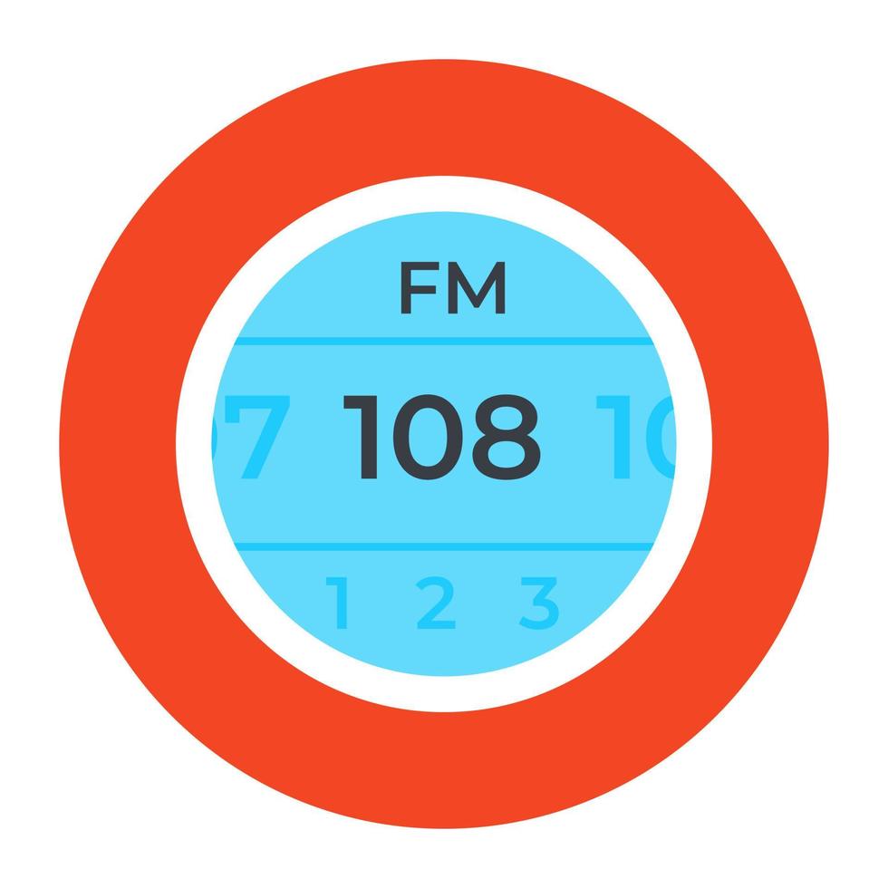 modulation de fréquence, icône plate du canal fm vecteur