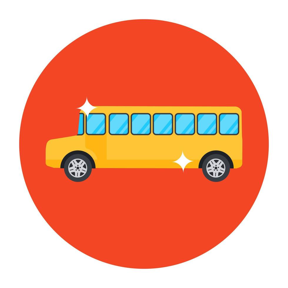 transport scolaire pick and drop, icône plate de la conception de vecteur d'autobus scolaire