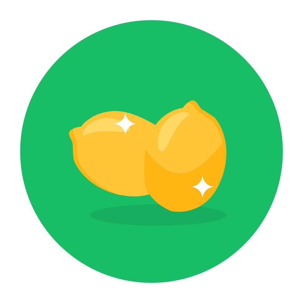 une icône plate arrondie de citrons vecteur