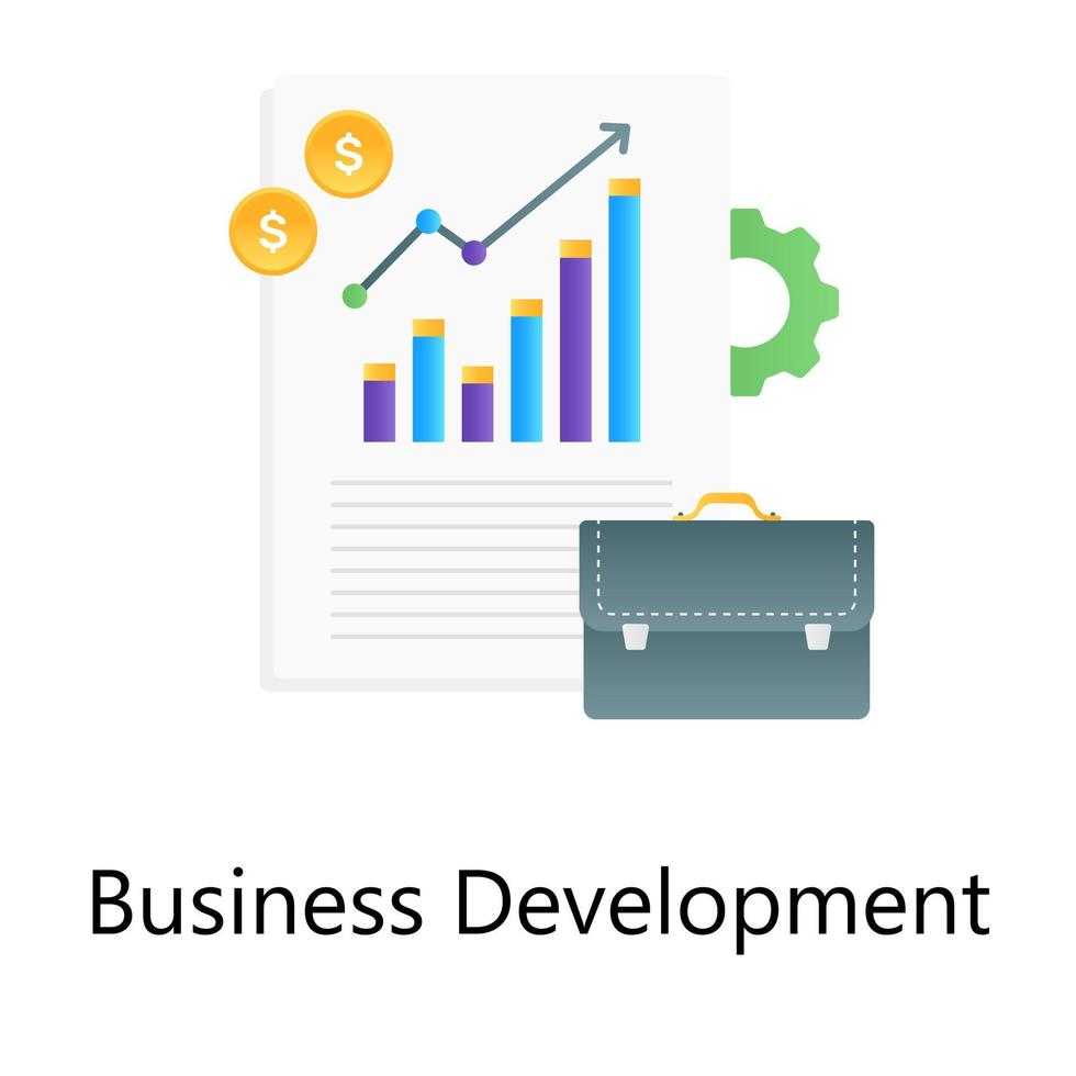 vecteur de gradient plat du développement des affaires, analyse infographique