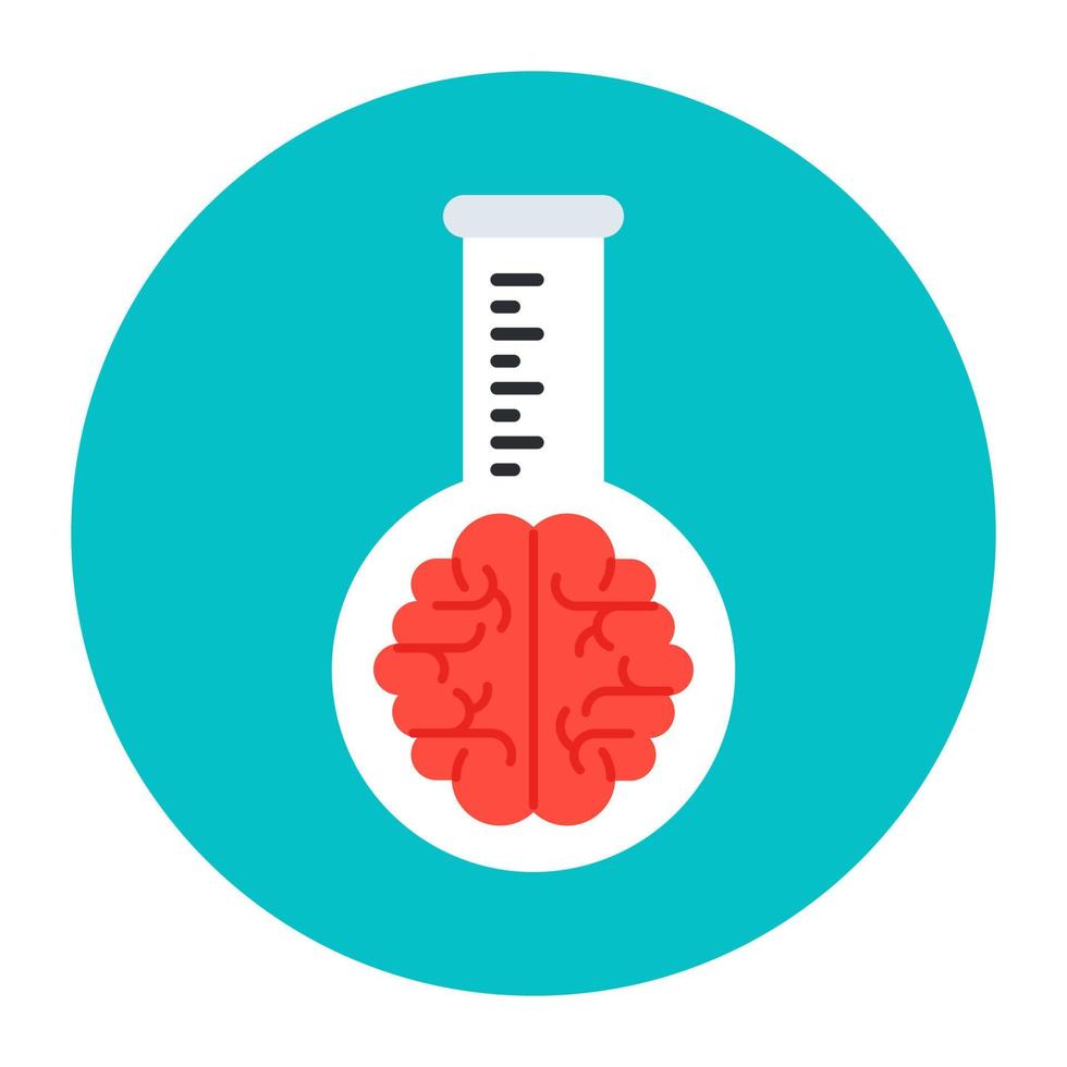 icône plate arrondie de la recherche sur le cerveau dans un design modifiable vecteur