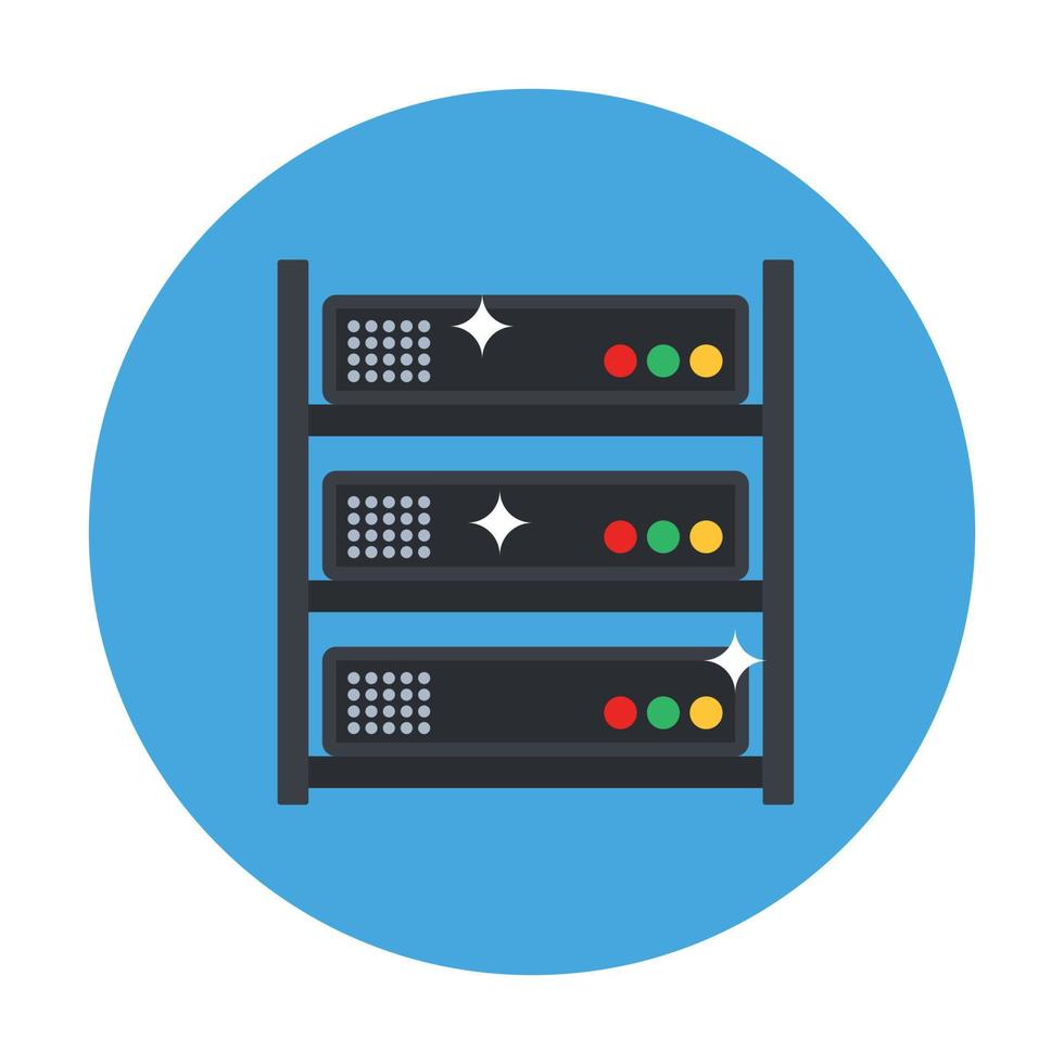 concept de stockage de données, icône arrondie plate modifiable vecteur