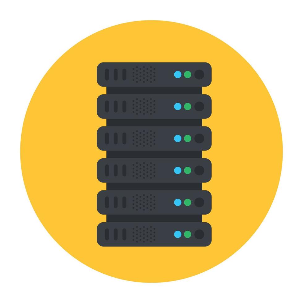 concept de stockage de données, icône arrondie plate modifiable vecteur