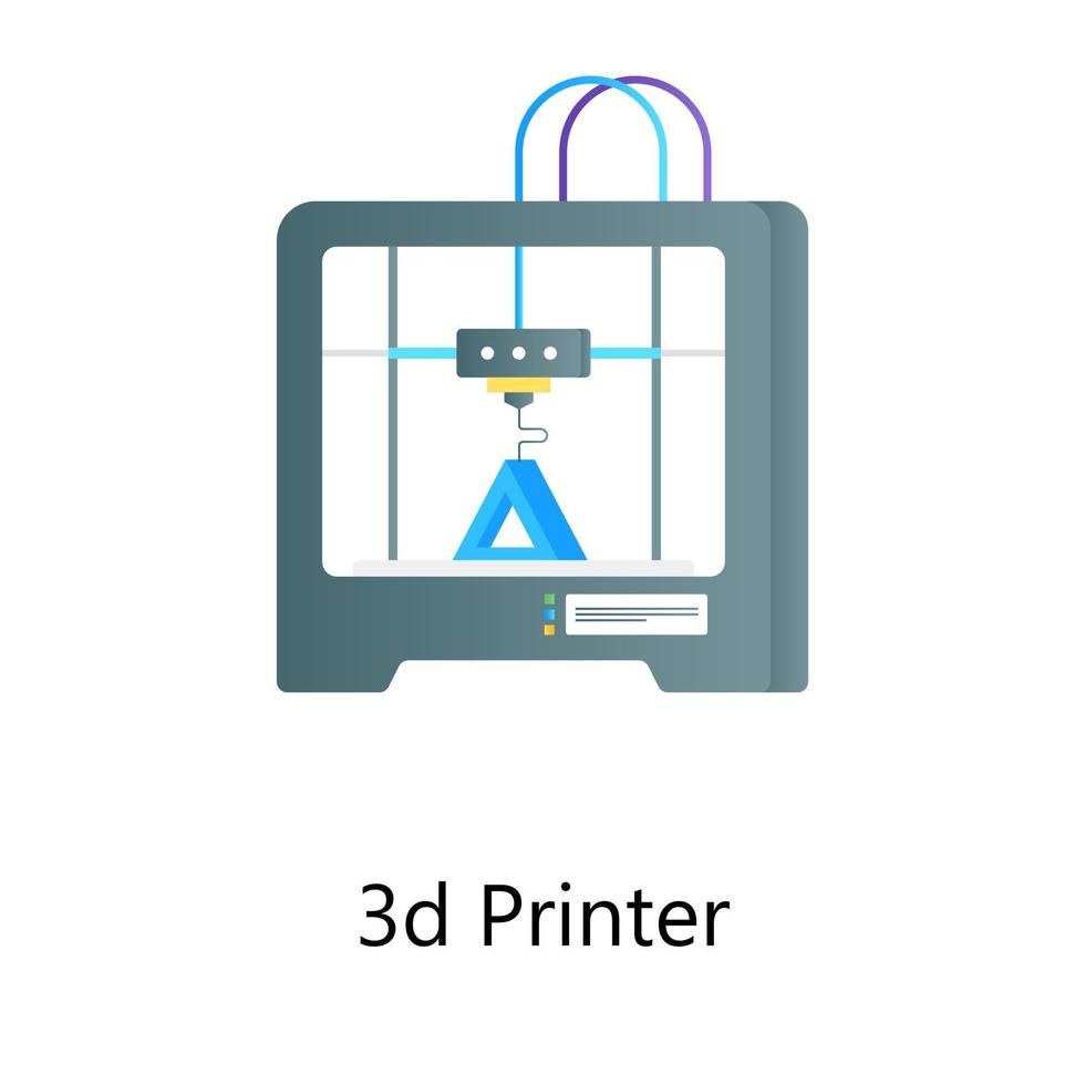 conception de vecteur de gradient plat d'imprimante 3d, style modifiable à la mode