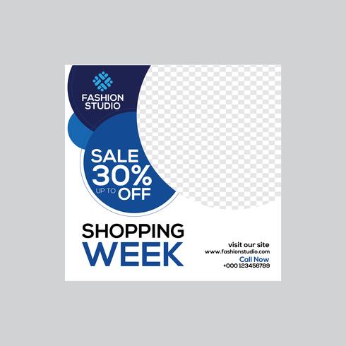 Bannière d&#39;annonces Web Shopping Week Sale vecteur