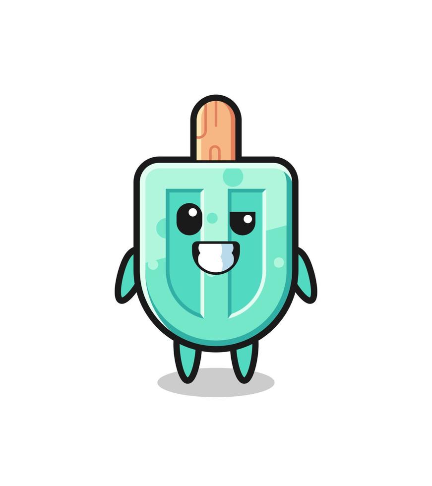 adorable mascotte de popsicles avec un visage optimiste vecteur